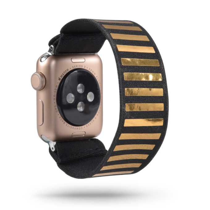 a.ny5 .148 Main Gold Bars StrapsCo Nylon Elastic Band Strap for Apple Watch 38mm 40mm 42mm 44mm