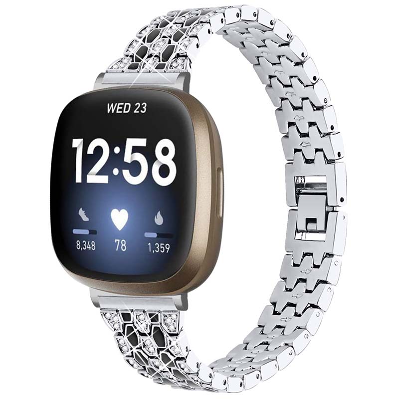 Pave Two-Tone Bracelet with Rhinestones For Fitbit Sense