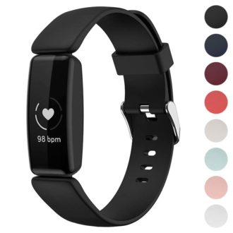 fb.r60.1 Gallery Black StrapsCo Smooth Soft Silicone Rubber Watch Band Strap for Fitbit Inspire 2