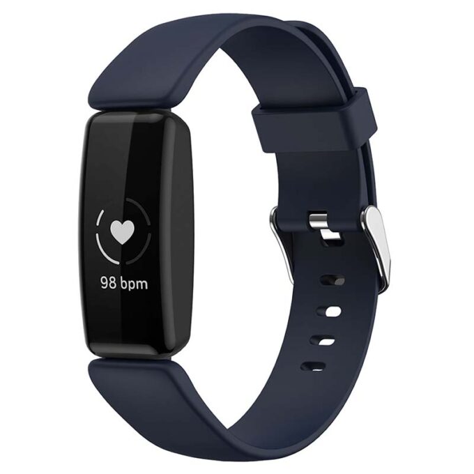 fb.r60.5 Main Navy Blue StrapsCo Smooth Soft Silicone Rubber Watch Band Strap for Fitbit Inspire 2