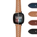 fb.sn .ra6 DASSARI Perforated Leather Rally Strap for Fitbit Sense