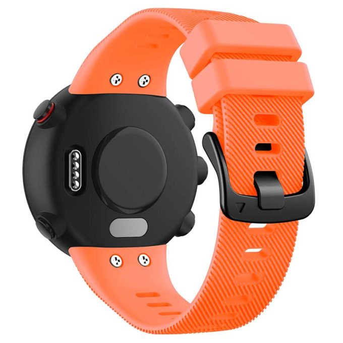 g.r53.12 Back Orange StrapsCo Silicone Rubber Watch Band Strap for Garmin Forerunner 45 45S Swim 2