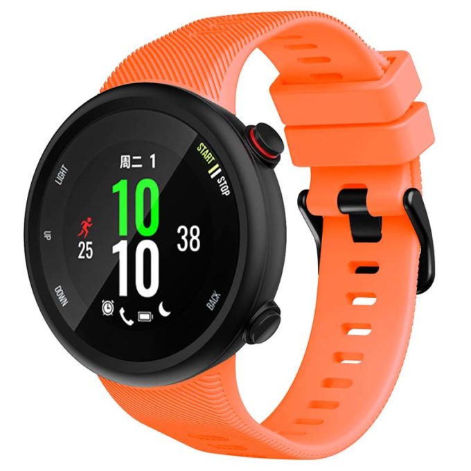 g.r53.12 Main Orange StrapsCo Silicone Rubber Watch Band Strap for Garmin Forerunner 45 45S Swim 2