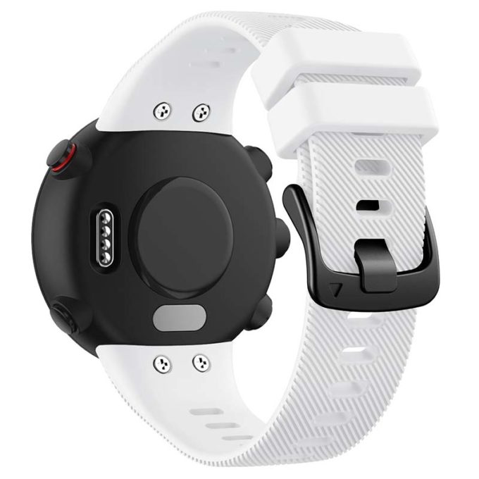 g.r53.22 Back White StrapsCo Silicone Rubber Watch Band Strap for Garmin Forerunner 45 45S Swim 2