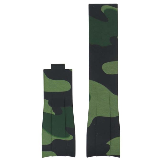 r.rx7 .11.nb Up Green Camo No Buckle StrapsCo Fitted Camo Rubber Watch Band Strap