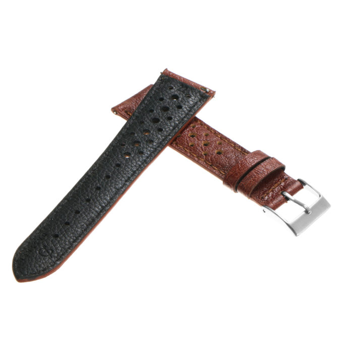 ra6.2 Cross Brown DASSARI Perforated Leather Rally Watch Band Strap 18mm 19mm 20mm 21mm 22mm