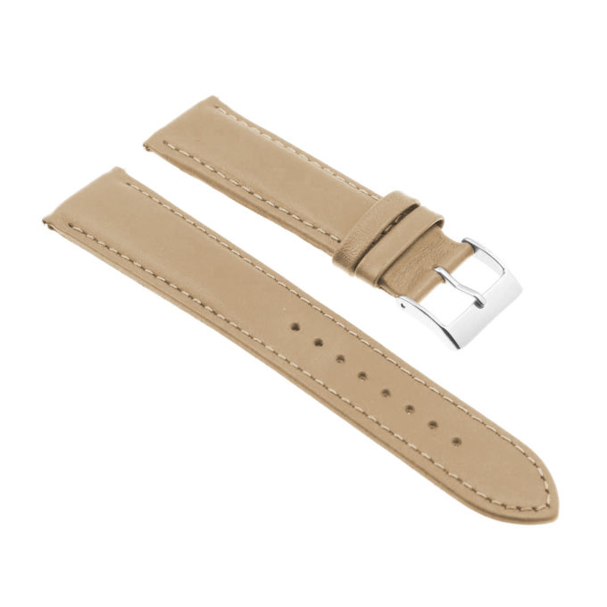 st18.17.17 Angle Beige Padded Smooth Leather Watch Band Strap