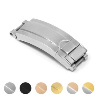cl.rx2 .bs Gallery Brushed Silver StrapsCo Replacement Stainless Steel Deployant Clasp For Rolex 16mm