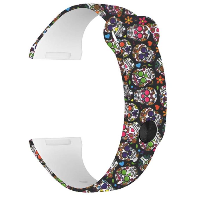 fb.r62.i Main Candy Skulls StrapsCo Pin and Tuck Silicone Rubber Watch Band Strap for Fitbit Versa 3 Sense