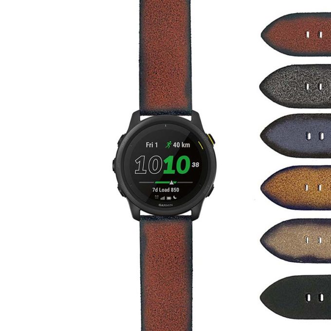 G.f745.ps2 22mm DASSARI Opus Thick Distressed Italian Leather Strap For Garmin Forerunner 745