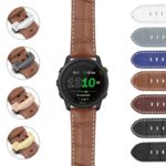 G.f745.ps4 22mm DASSARI Croc Leather Strap With Deployant Clasp Standard Long For Garmin Forerunner 745