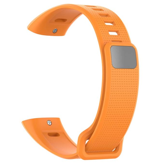 h.r5.12 Back Orange StrapsCo Silicone Rubber Watch Band Strap for Huawei Band 2