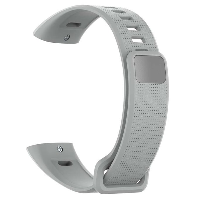 h.r5.7 Back Grey StrapsCo Silicone Rubber Watch Band Strap for Huawei Band 2