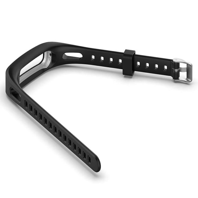 h.r6.1 Angle Black StrapsCo Rubber Watch Band Strap for Huawei Honor Band 4 4e 3e