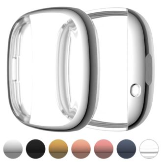 fb.pc13.ss Gallery Silver StrapsCo TPU Rubber Protective Case for Fitbit Versa 3 Sense