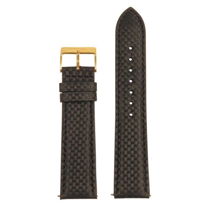 st27.1.1.yg up Black Carbon Fiber Strap with Yellow Gold Buckle