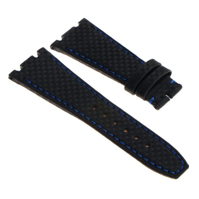 ap.l5.1.5 Dassari Carbon Fiber Strap for Audemars Piguet in Black w Blue Stitching