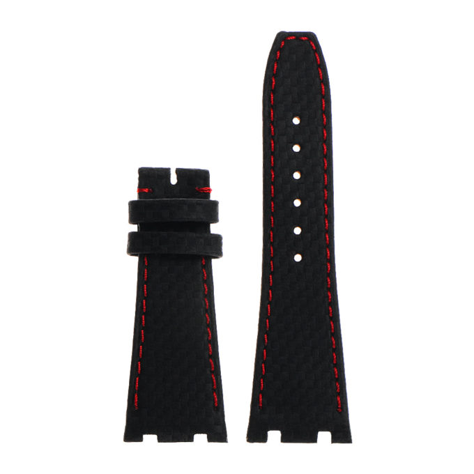 ap.l5.1.6 Dassari Carbon Fiber Strap for Audemars Piguet in Black w Red Stitching 2