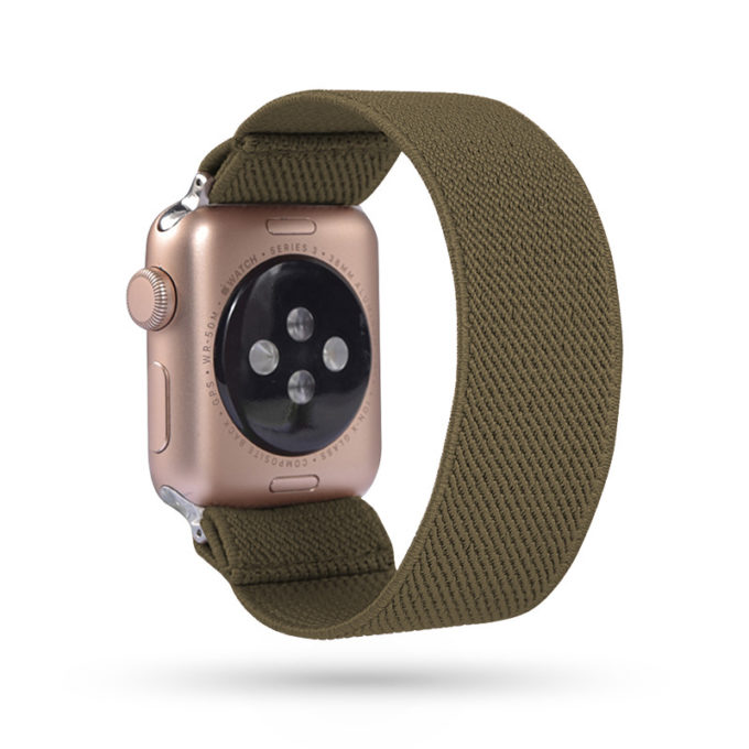 a.ny5 .150 Main Olive StrapsCo Nylon Elastic Band Strap for Apple Watch 38mm 40mm 42mm 44mm