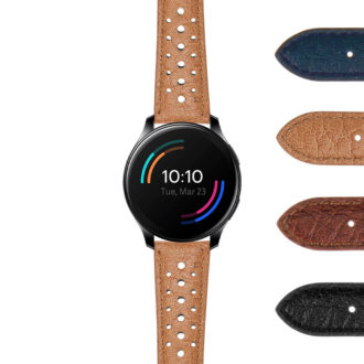 opx.ra6 DASSARI Perforated Leather Rally Strap for OnePlus Watch