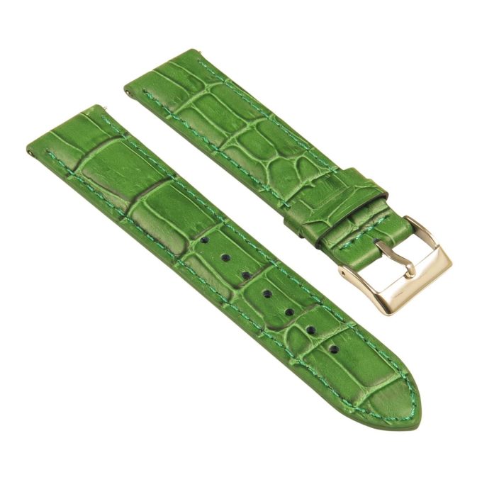 st21.11.11 Angle Green Crocodile Embossed Leather Watch Band
