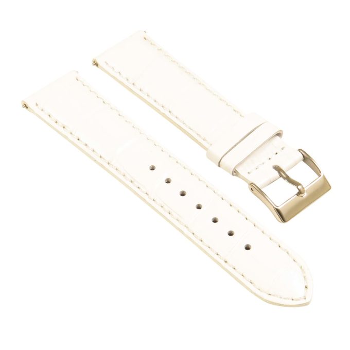 st21.22.22 Angle White Crocodile Embossed Leather Watch Band