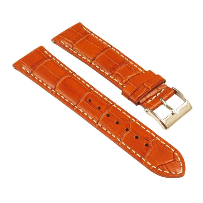 st21.3.22 Angle Tan White Crocodile Embossed Leather Watch Band