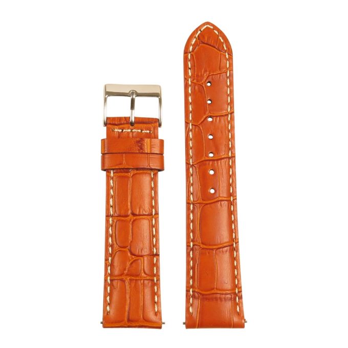 st21.3.22 Up Tan White Crocodile Embossed Leather Watch Band