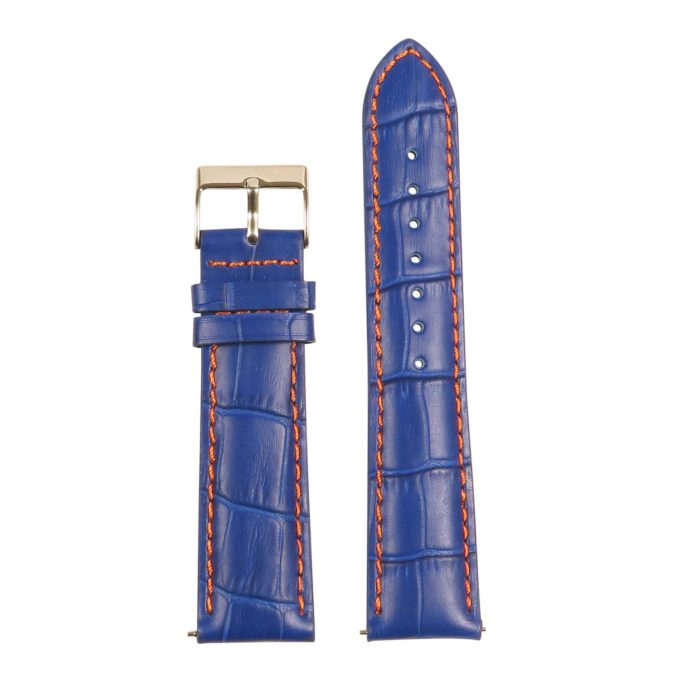 st21.5.12 Up Blue Orange Crocodile Embossed Leather Watch Band