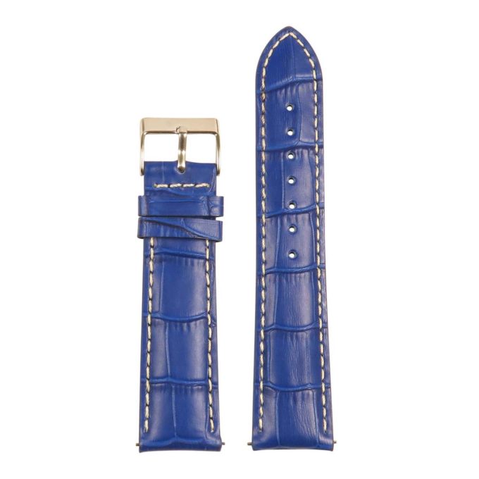 st21.5.22 Up Blue White Crocodile Embossed Leather Watch Band