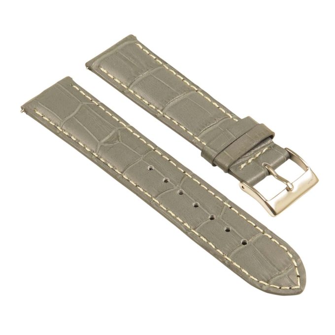 st21.7.22 Angle Grey White Crocodile Embossed Leather Watch Band