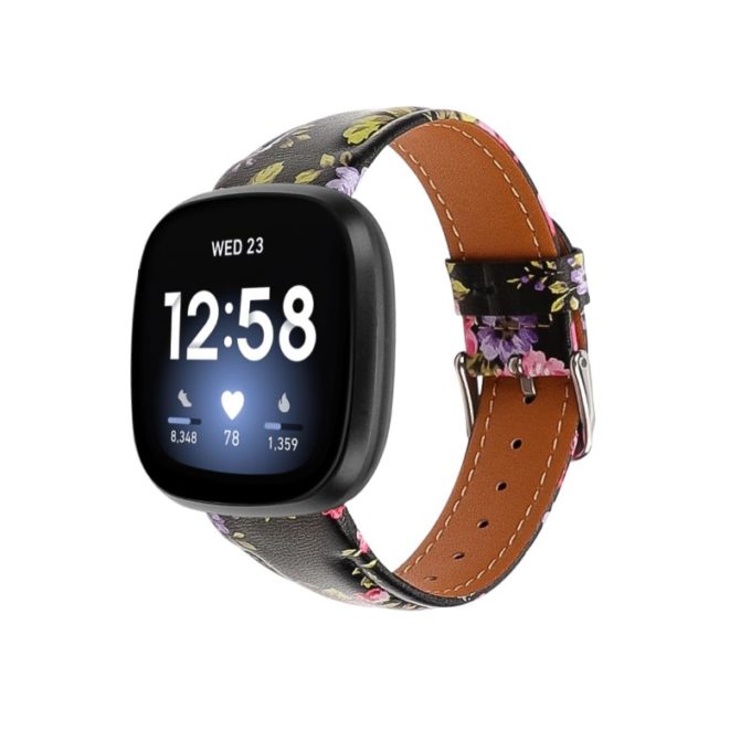 fb.l41.1.13 Main Pink Blossom StrapsCo Leather Watch Band Strap for Fitbit Sense Versa 3