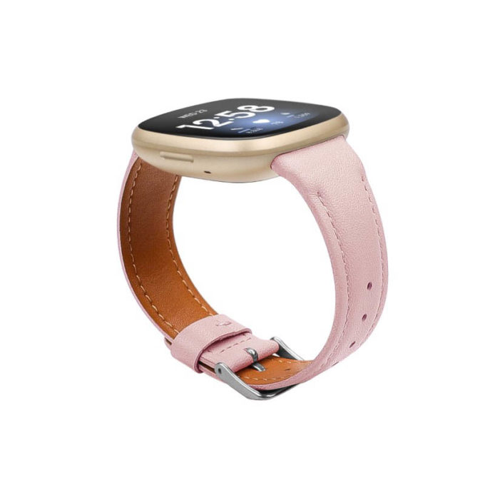fb.l41.13 Angle Blush StrapsCo Leather Watch Band Strap for Fitbit Sense Versa 3