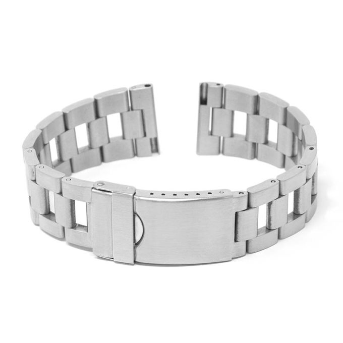 m.ld1 Main Brushed Silver StrapsCo Stainless Steel Ladder Watch Band Bracelet Strap with Deployant Clasp