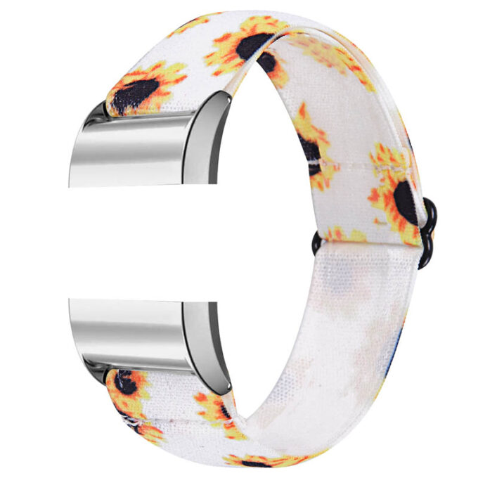 fb.ny21.b Main Sunflowers StrapsCo Elastic Nylon Watch Band Strap for Fitbit Charge 2