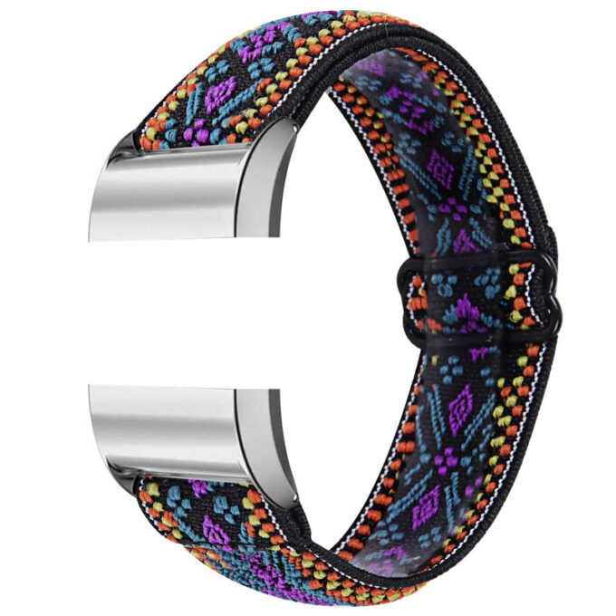 fb.ny21.e Main Tribal Multi StrapsCo Elastic Nylon Watch Band Strap for Fitbit Charge 2