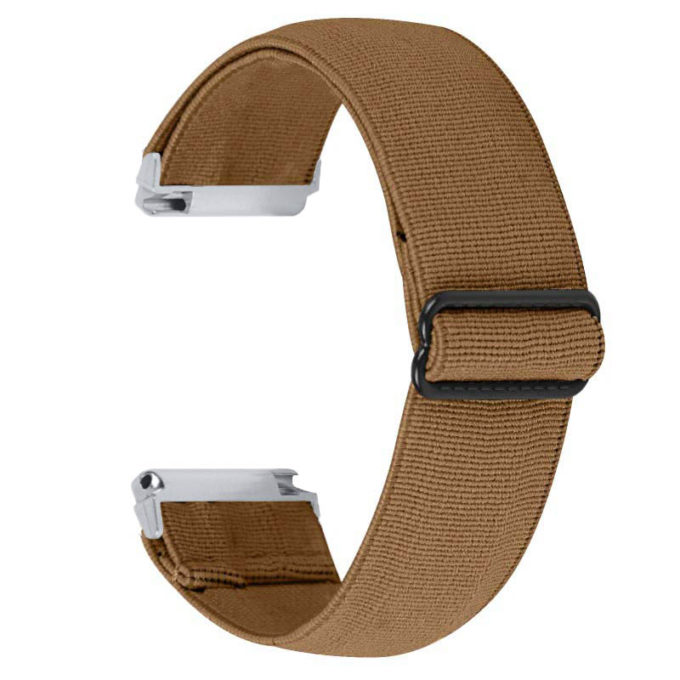 fb.ny23.2 Back Brown StrapsCo Elastic Nylon Watch Band Strap for Fitbit Versa Versa 2
