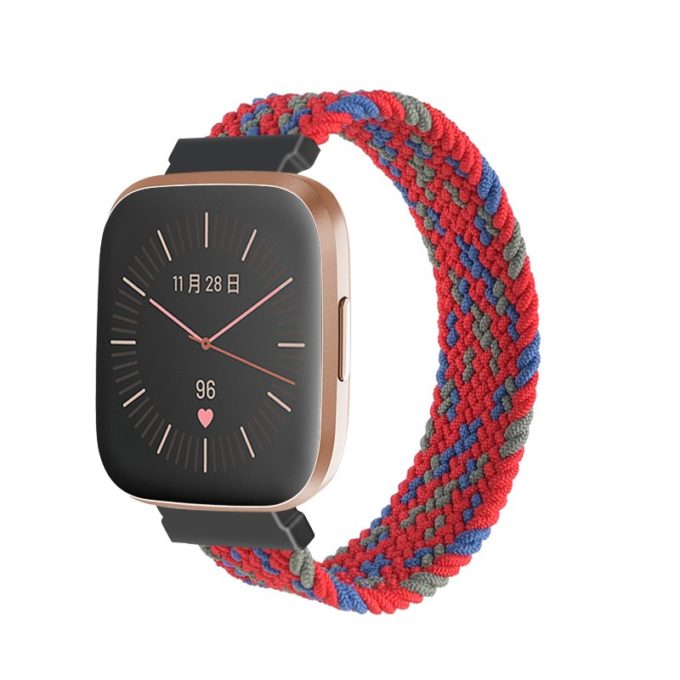 fb.ny25.j Main Digi Red StrapsCo Patterned Elastic Nylon Watch Band Strap for Fitbit Versa Versa 2