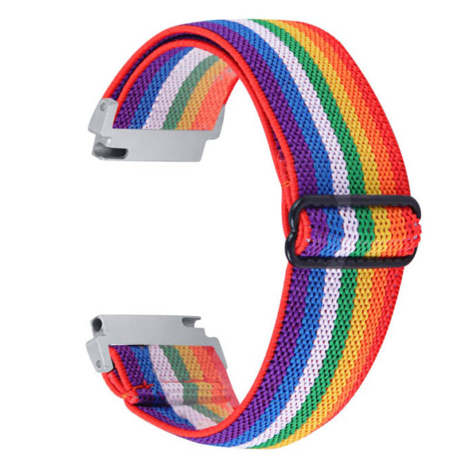 fb.ny30.123 Back Rainbow StrapsCo Pattern Elastic Nylon Watch Strap Fitbit Sense Versa 3