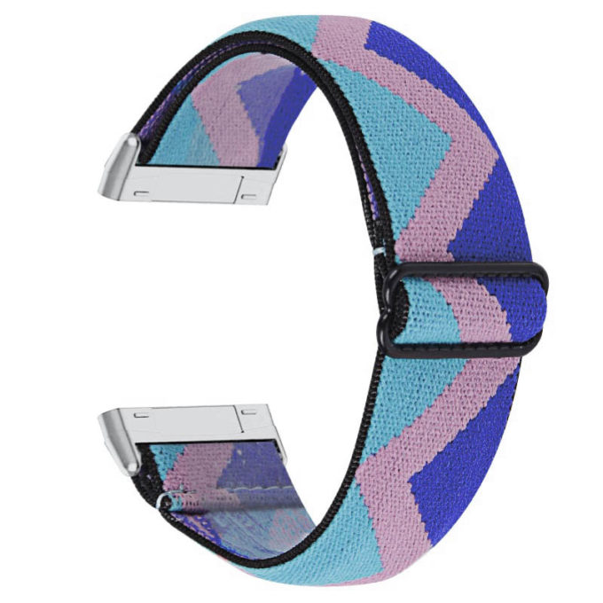 fb.ny30.a Back Azure StrapsCo Pattern Elastic Nylon Watch Strap Fitbit Sense Versa 3