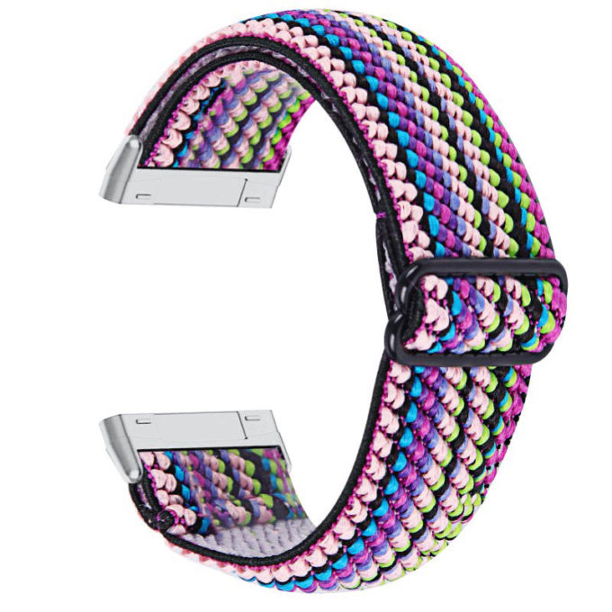 fb.ny30.h Back Woven Stripes StrapsCo Pattern Elastic Nylon Watch Strap Fitbit Sense Versa 3