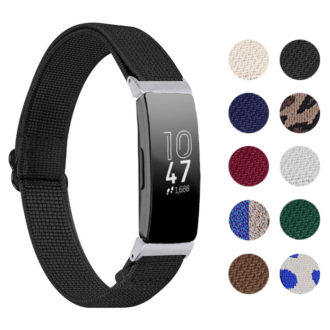 fb.ny31.1 Gallery Black StrapsCo Elastic Nylon Watch Band Strap for Fitbit Inspire Inspire HR