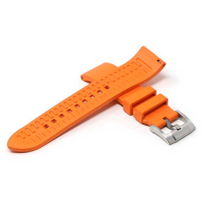 fk2.12.bs Cross Orange DASSARI Smooth FKM Rubber Quick Release Watch Strap with Brushed Silver Buckle