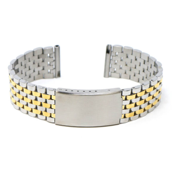 M.bd2.2t Main Two Tone StrapsCo Stainless Steel Vintage Beads Of Rice Bracelet Quick Release Strap 18mm 19mm 20mm 21mm 22mm