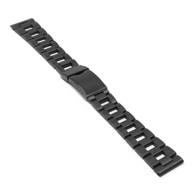m.ld1 .mb Angle Brushed Black StrapsCo Stainless Steel Ladder Watch Band Bracelet Strap w Deployant Clasp