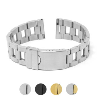 M.ld1.ss Gallery Brushed Silver StrapsCo Stainless Steel Ladder Watch Band Bracelet Strap W Deployant Clasp