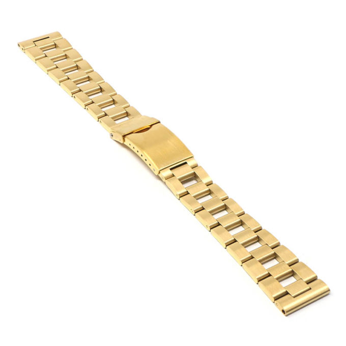 m.ld1 .yg Angle Yellow Gold StrapsCo Stainless Steel Ladder Watch Band Bracelet Strap w Deployant Clasp