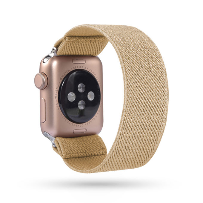 A.ny5.151 Main Beige StrapsCo Nylon Elastic Band Strap For Apple Watch 38mm 40mm 42mm 44mm