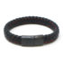 bx14.1.6.mb Main Black Red StrapsCo Plaited Two Tone Leather Bracelet with Black Clasp