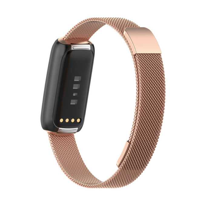 fb.m146.rg Back Rose Gold StrapsCo Stainless Steel Mesh Watch Band for Fitbit Luxe